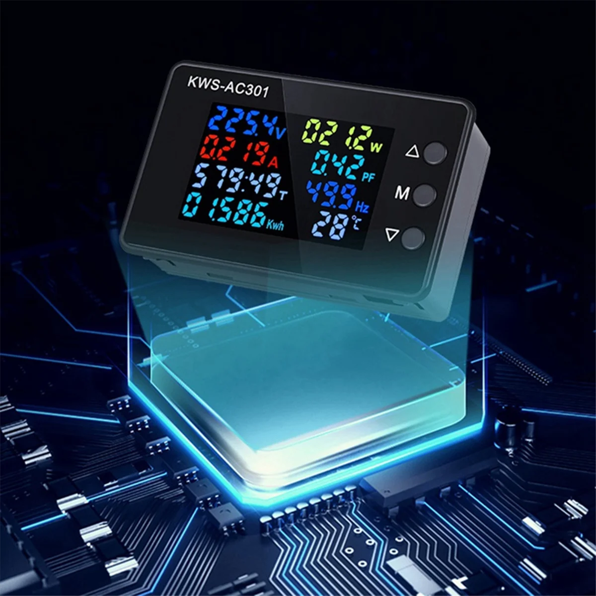 Digital Display Current Voltmeter 50-300V AC Wattmeter Multifunction Electric Meter Power Detector AC 20A