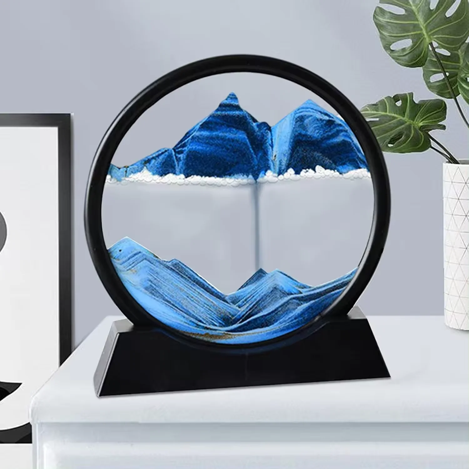 

3D Moving Sandscape Hourglass Frame Sea Sand Art Decoration Gift Moving Sand Art Sandscapes Office Desk Study Room Home Decor
