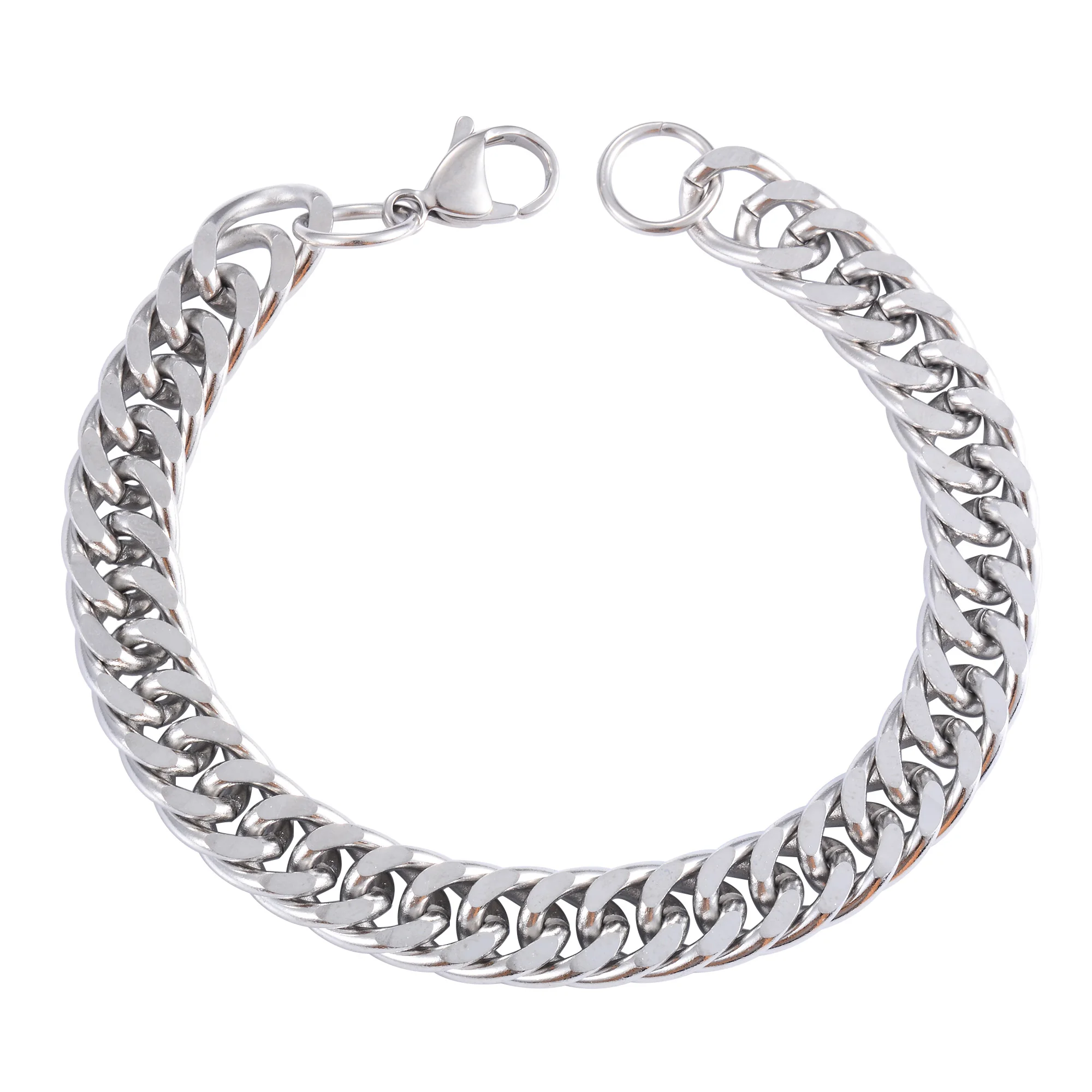 الرجال الفولاذ المقاوم للصدأ الكوبية كبح سلسلة ربط سوار ل الشرير الهيب هوب الصبي الفضة اللون معصمه المعادن مجوهرات اكسسوارات هدية