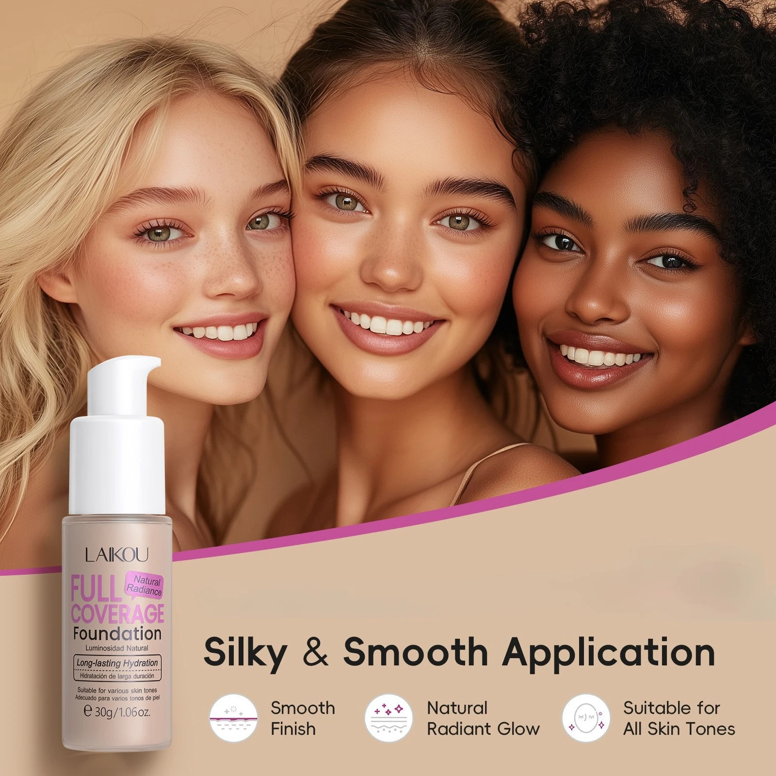 podkład nawilżający rozjaśnia koloryt skóry trudny do zmycia maskuje pory wodoodporny i odporny na pot kosmetyk