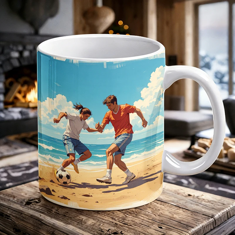 

Beach Soccer Adventure - Playful Design Mug with a bottle opener function of 2026 Major Football Event