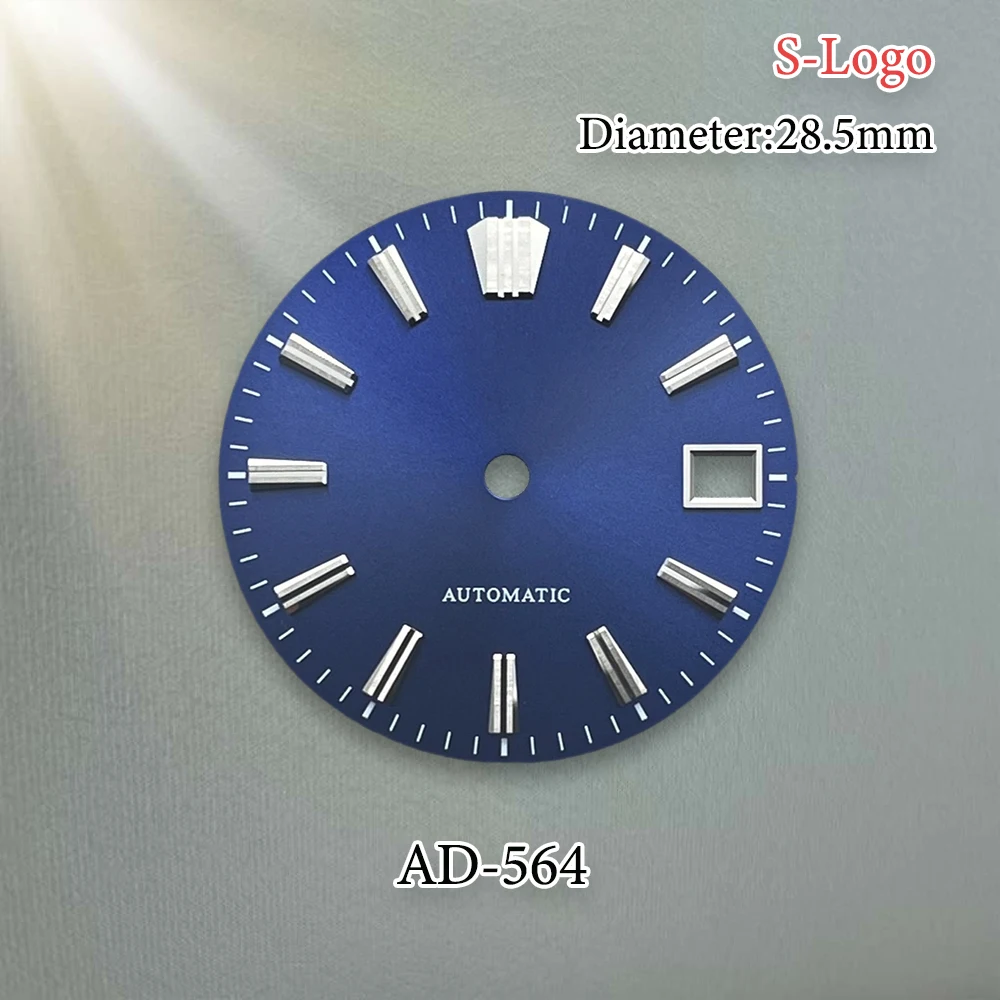 28.5mm logotipo s automático nh35 dial sunburst dial caber nh35/nh36 movimento japonês prego dial relógio acessórios ferramentas de reparo