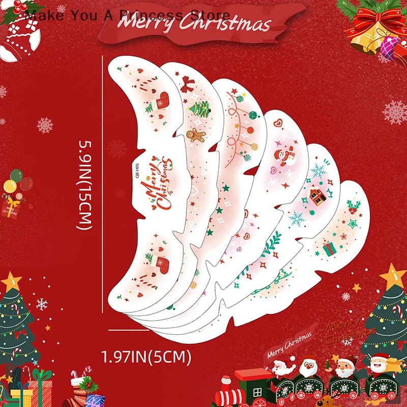 لطيف عيد الميلاد ثلج الوجه ملصقات ركن عيون المؤقتة هيئة الفن الوشم ذاتية اللصق الحلو الملونة اكسسوارات الحفلات #5