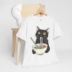 Ramen Cat T-Shirt | Cat Lover Gift, Kawaii Shirt, Alt Clothing, Anime Cat T-Shirt, Japanese Shirt, Foodies Shirt, Ramen Lover