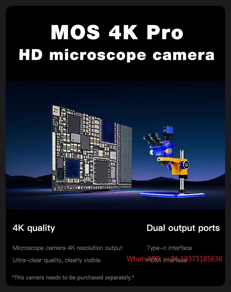 MECHANIC Trinocular Stereo Microscope Magnification 7-50X 45 Degree Tilt 360 Degree Rotation Standard PL10*25mm