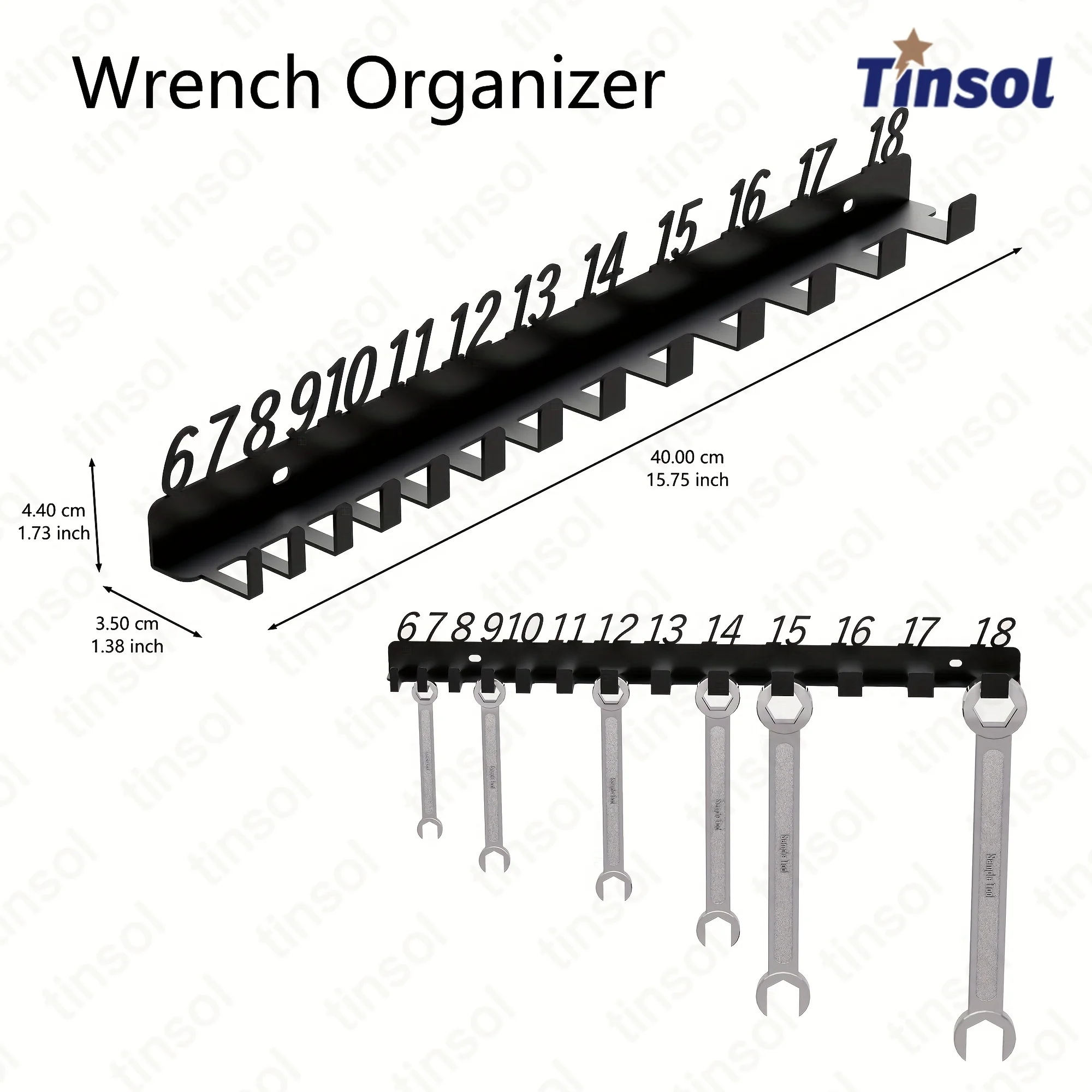 

TINSOL Прочный металлический настенный органайзер для винтов с номерными отсеками # 6 # Набор из 8 винтов для хранения инструментов в гараже или мастерской