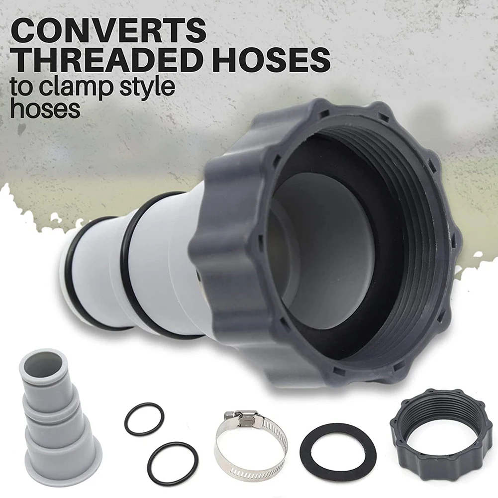 Hose Adapter with Collar Drain Plug Connector Replacement Pumps Connection Adapter Outdoor Hot Tub Accessories for Intex Fit ARU