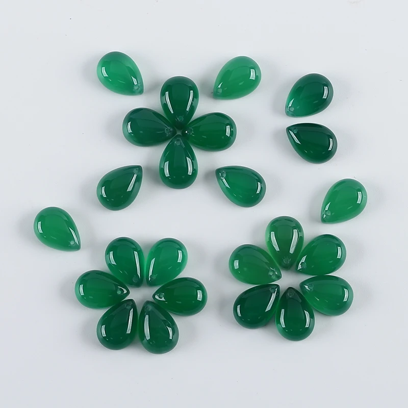 Natural Green Agate Water Drop Earrings For Women,Simple Fashion Handmade DIY Jewelry Gemstone Birthday Gift 14x10x5mm-2g