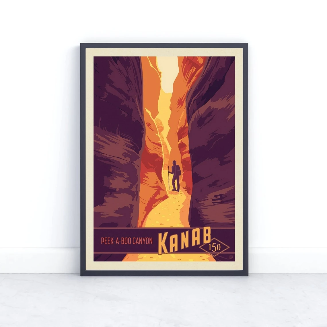 ملصق كين كاونتي يوتا، طباعة سفر بيكابو كانيون، هدايا المشي لمسافات طويلة لمحبي السفر، فن جداري مؤطر عتيق، ديكور منزلي