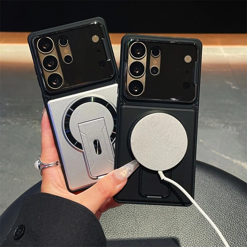 

For Magsafe Magnet Tough Heavy Duty Case For Samsung A57 A37 A17 A07 A16 A06 A56 A26 A36 5G Flip Lens Protector Kickstand Cover