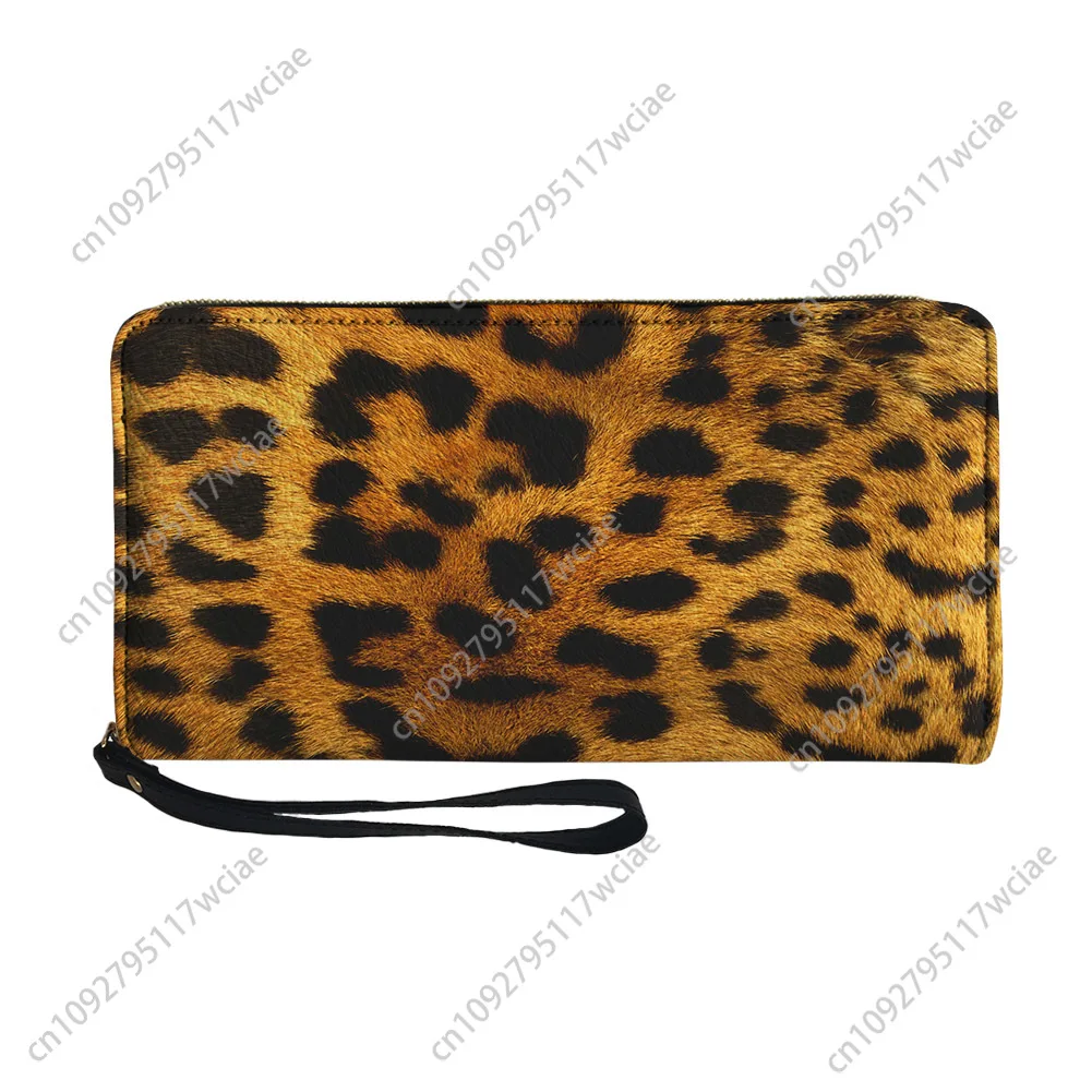 

Leopard print Fashion Custom Wallet Purse Mens Womens Zipper Long Wallets Double Print Portable Wallet Gift Bag