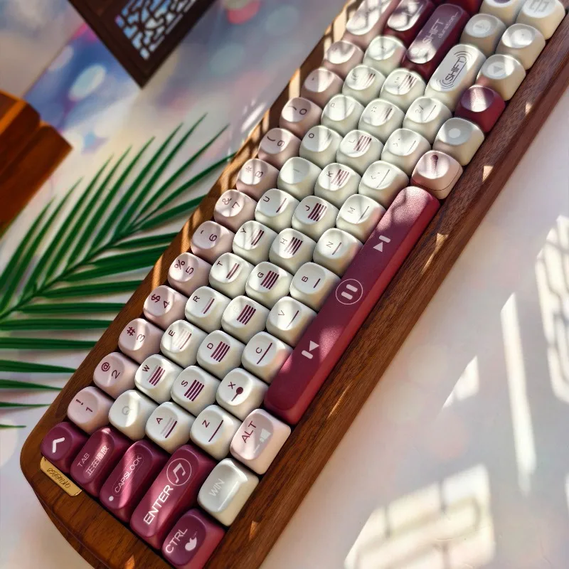 Music Keycaps Retro Style Light-transmitting Cherry Profil Round Ball Keycap PBT Material Sublimation Mechanical Keyboard Keycap