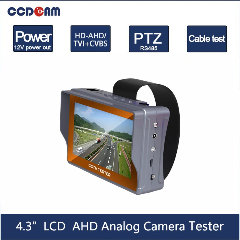 

IV7A 4.3 inch CCTV 1080P AHD CCTV Camera Tester RS-485 PTZ contorl UTP Network cable test 1080P AHD camera testing monitor
