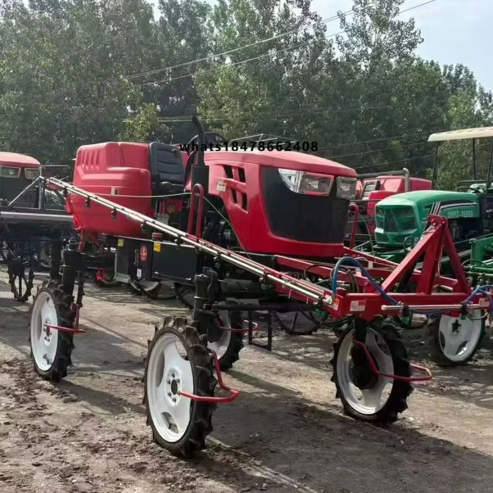 Self-propelled Pesticide Spraying Machine High Ground Clearance Equipped Electric Motor Gearbox Easy Operate for Farm Use Mist
