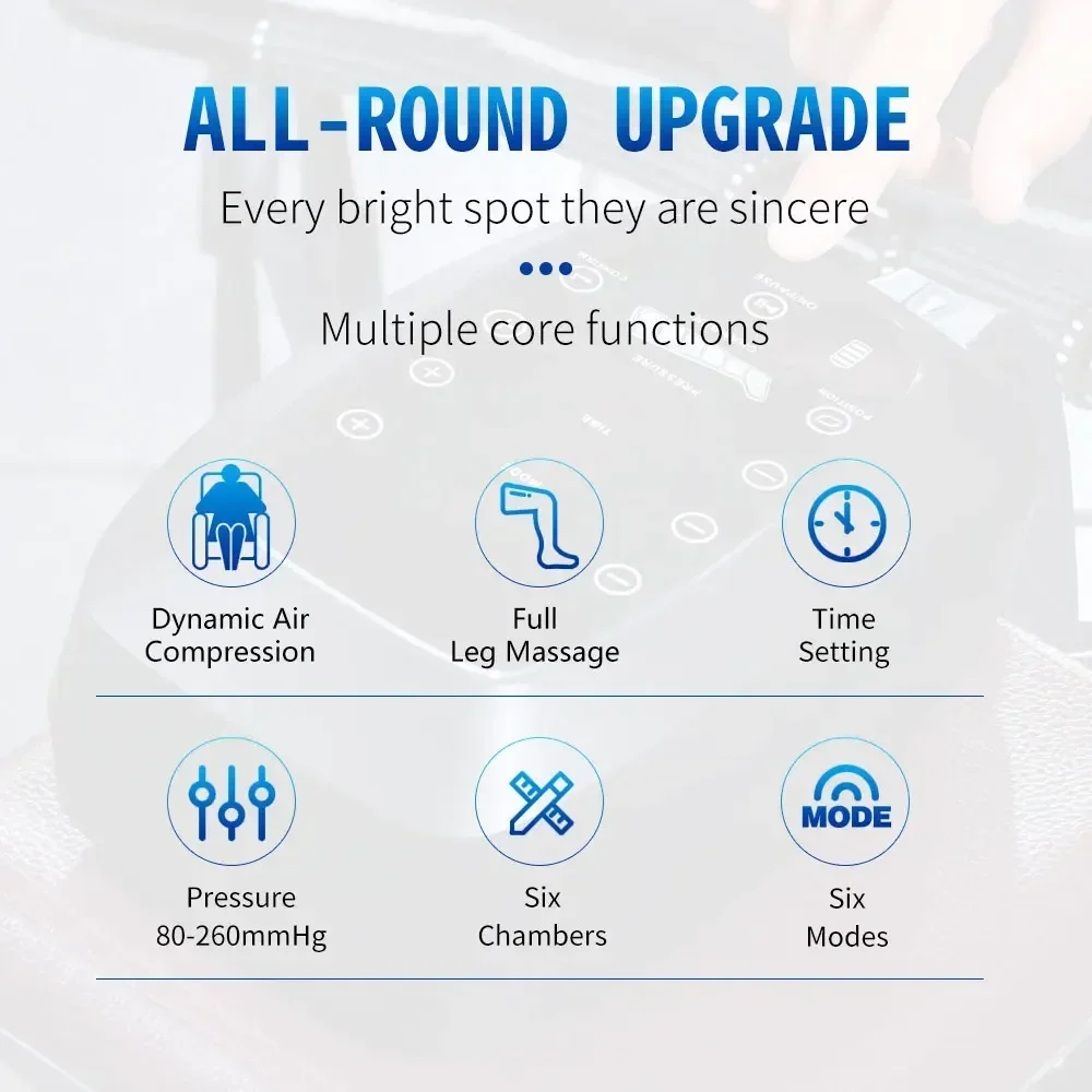 أعلى جودة FirstHot بيع المنتجات 6 غرفة ضغط نظام العلاج آلة التصريف اللمفاوي الهواء مدلك الساق استعادة #5