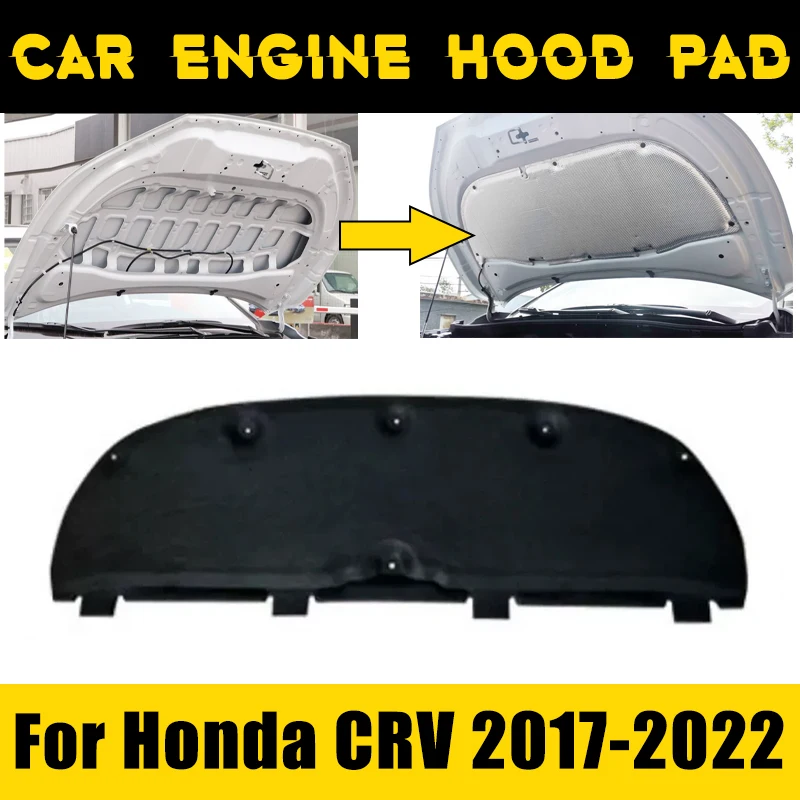 Car Engine Hood Pad For Honda CRV 2017-2022 MK5 CR-V 2018 2019 2020 Interior Heat Insulation Cotton Fireproof Sound Accessories