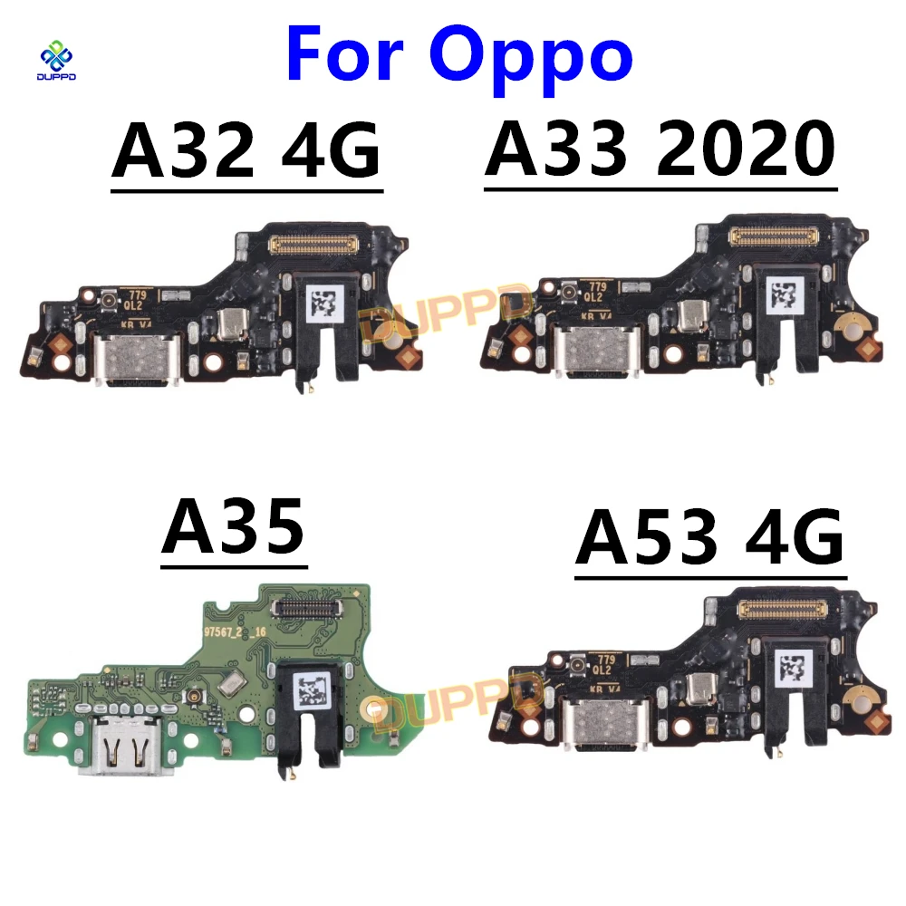 

For Oppo A32 4G A35 A33 2020 A53 USB Charging Dock Port Connector Board With Microphone Mic Headphone Jack Audio Flex