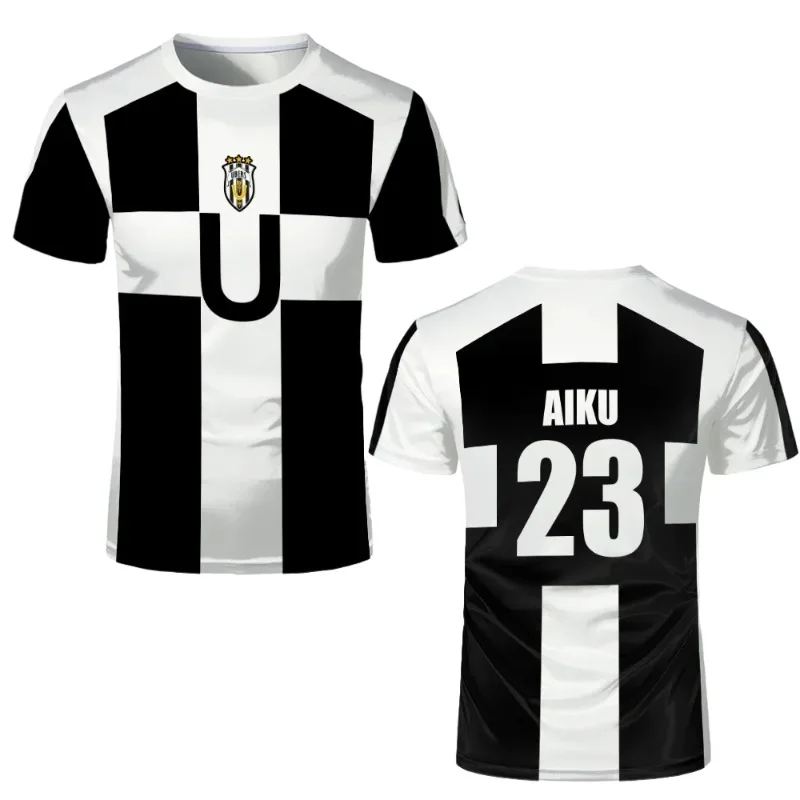 

Men's Football T-shirt, Blue Hair, Anime, Five-a-side Team, 3D Role-playing Replica, Oversized Unisex Training T-shirt, Summer