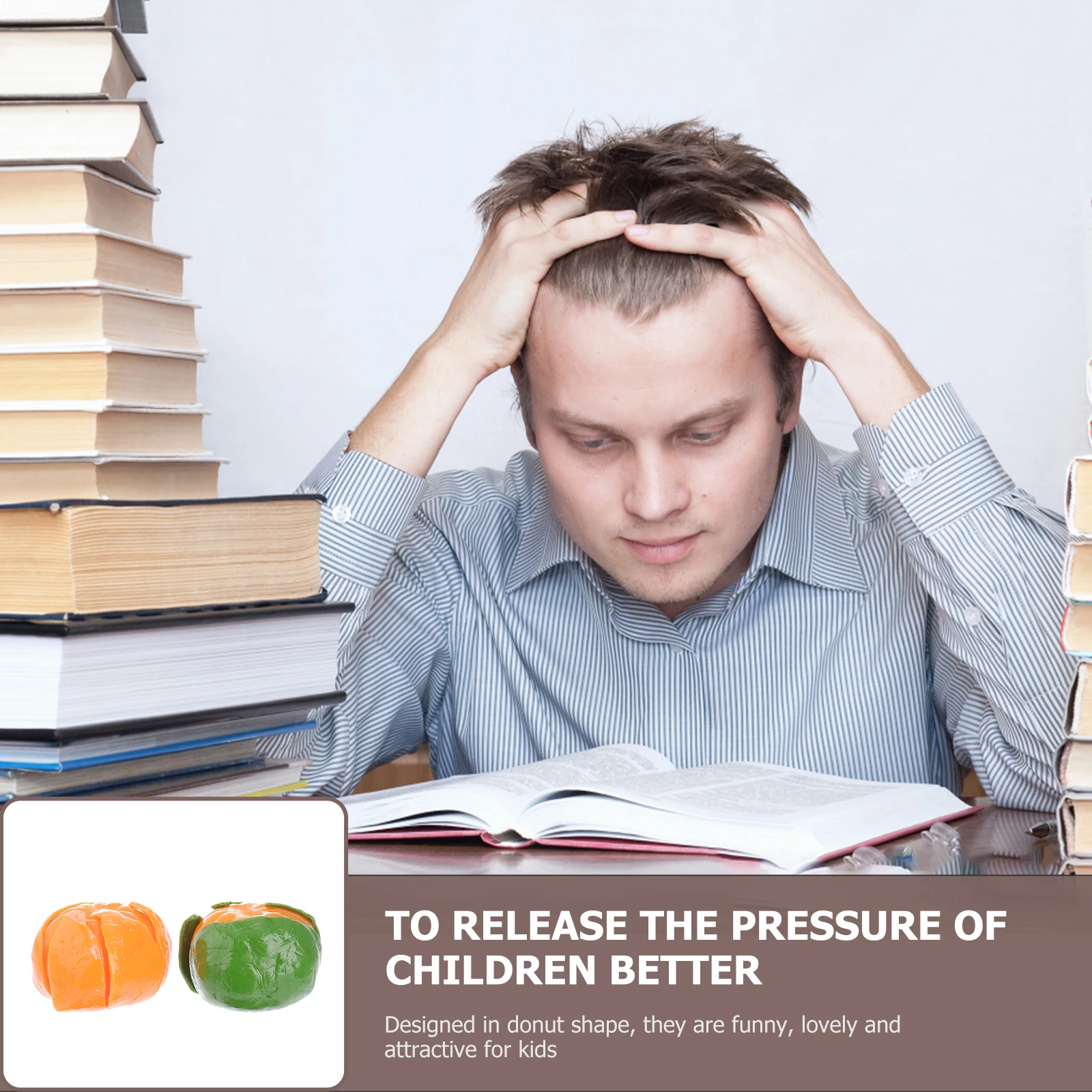2 pezzi a forma di arancione TPR antistress giocattolo di decompressione spremere giocattolo sollievo dall'ansia per bambini adulti