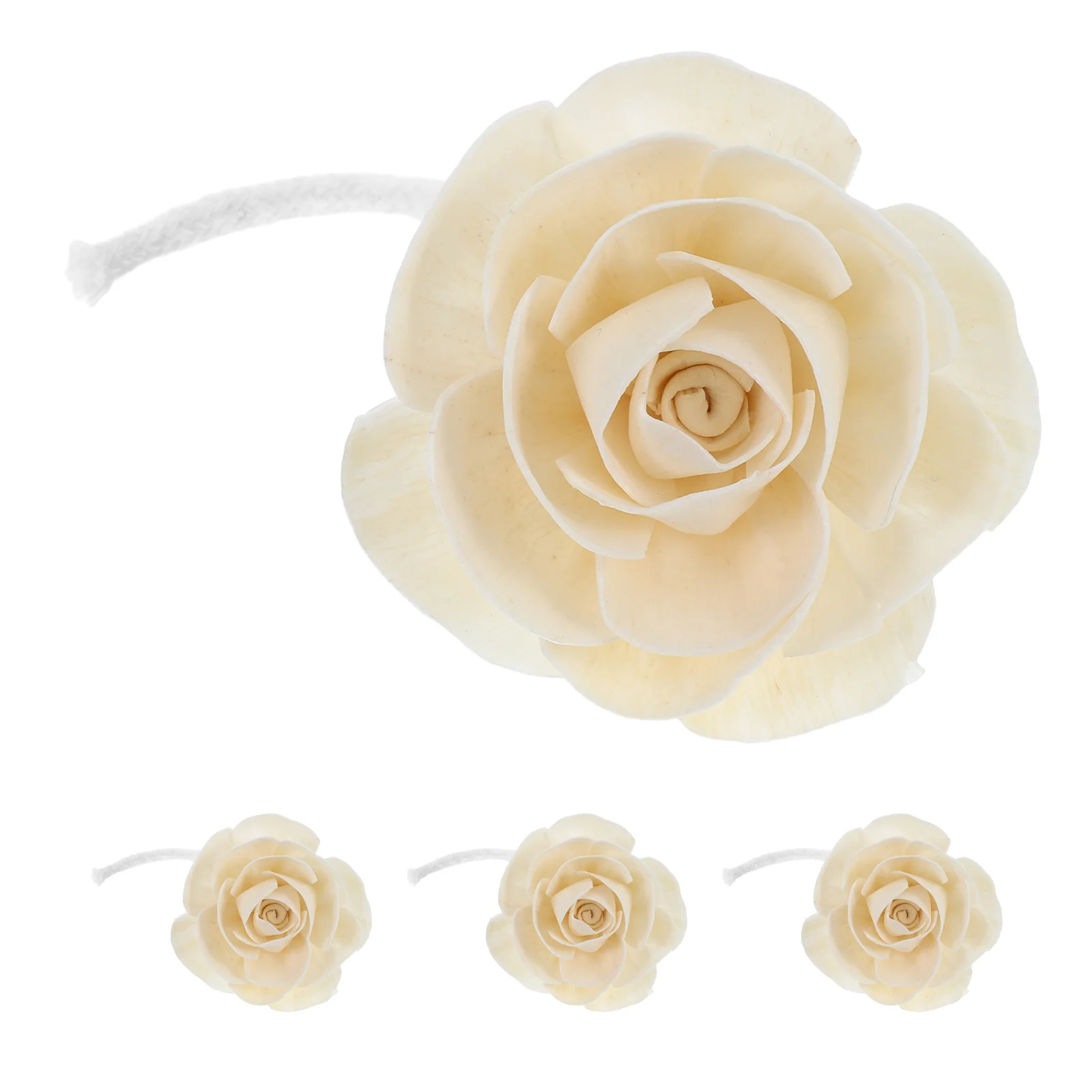4Pcs Flower Diffuser Artificial No Fire Cotton Rope Wick Aromatherapy Sticks Essential Oil Refill Scented Home Air Freshener