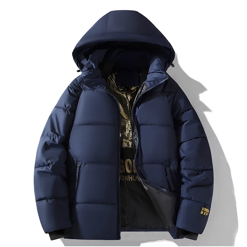 Parka coupe-vent à capuche en coton épais pour hommes, vêtements d\'extérieur chauds, sweats à capuche décontractés, mode de luxe, nouvelle section,