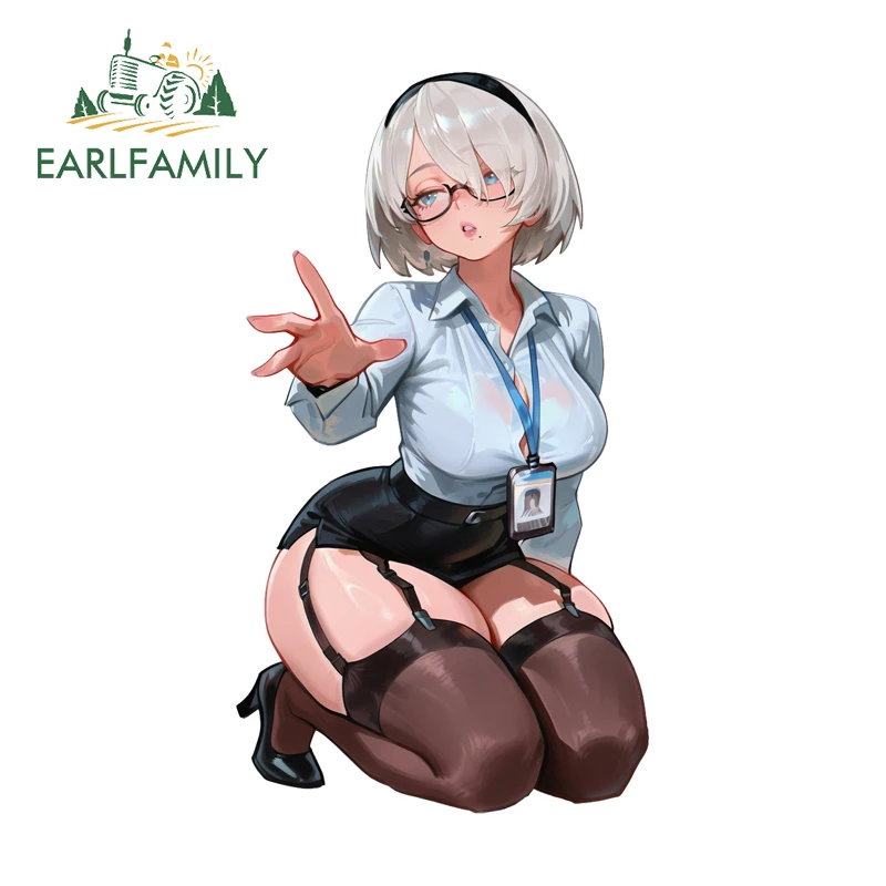EARLFAMILY Nier 2B Car Stickers Popular Anime Item JDM Decals Occlusion Scratch Simple Scratch-Proof Graffiti Stickers For RV