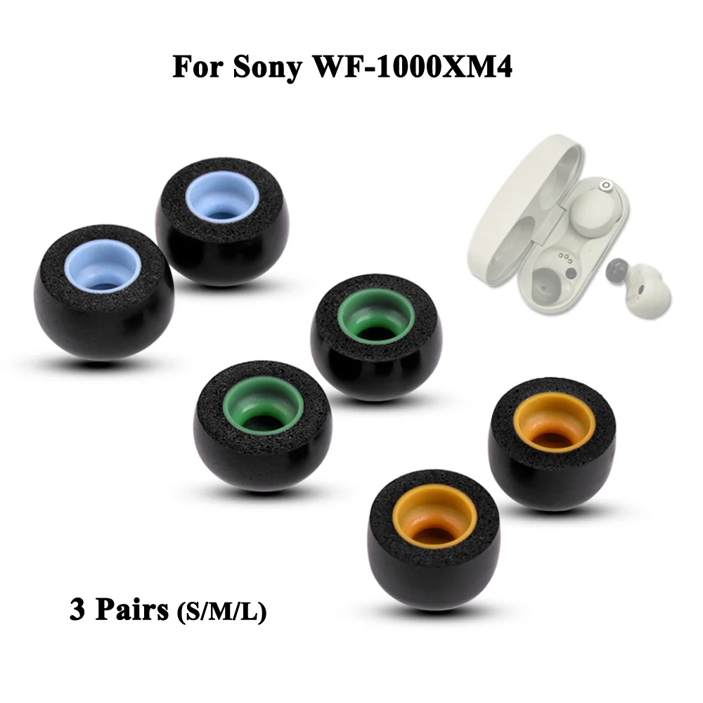 3 Đôi Mút Đầu Tai Cho Sony WF-1000XM4 Eartips Thật Tai Nghe Không Dây Tai Nghe Nhét Tai Chống Trơn Trượt Giảm Ồn Tay miếng Lót