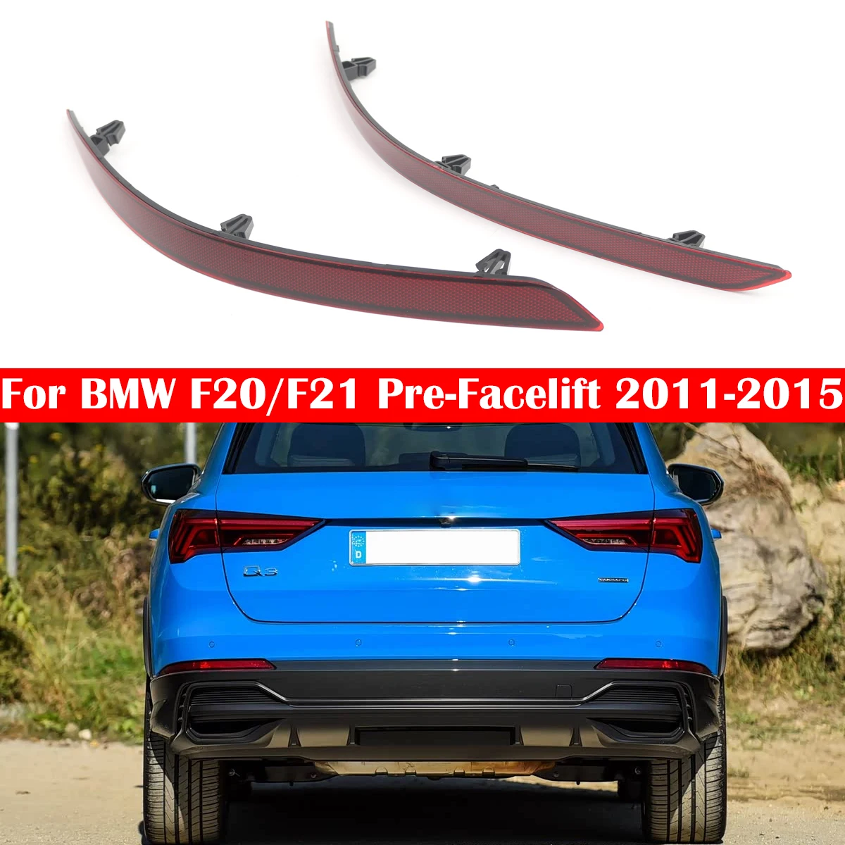 

Rear Bumper Reflector Fit For AUDI Q3 2019-2024 (83A) 83G945105 83G945106 Warning Light Strip Cover Bar brake light