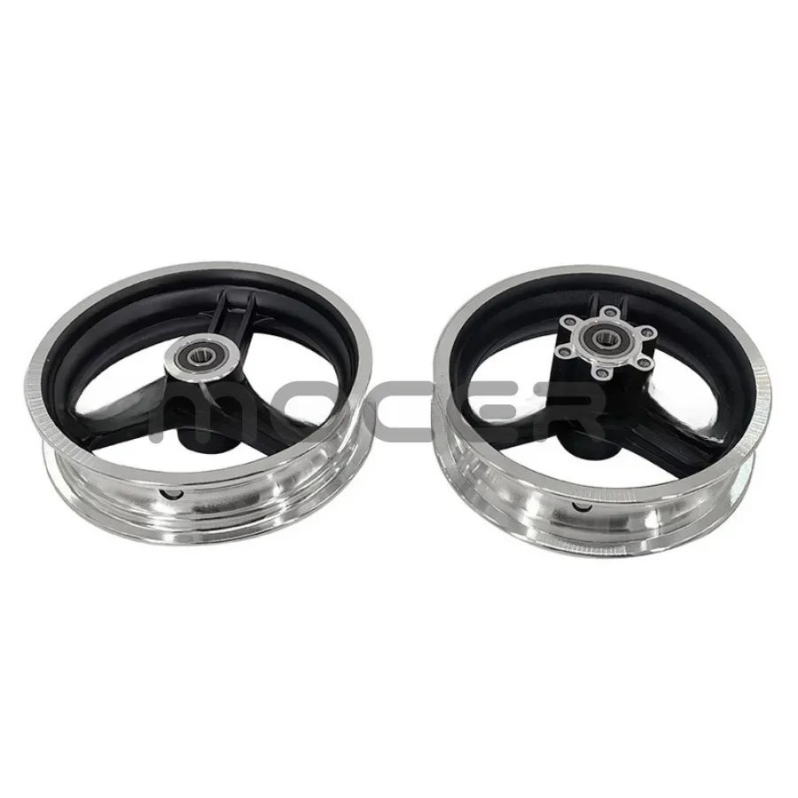 10 بوصة سكوتر كهربائي محور عجلات أمامي 10*2.5 حافة عجلة Kuguo M4 Xiluopu 2.125 مكبح قرصي حلقة فولاذية