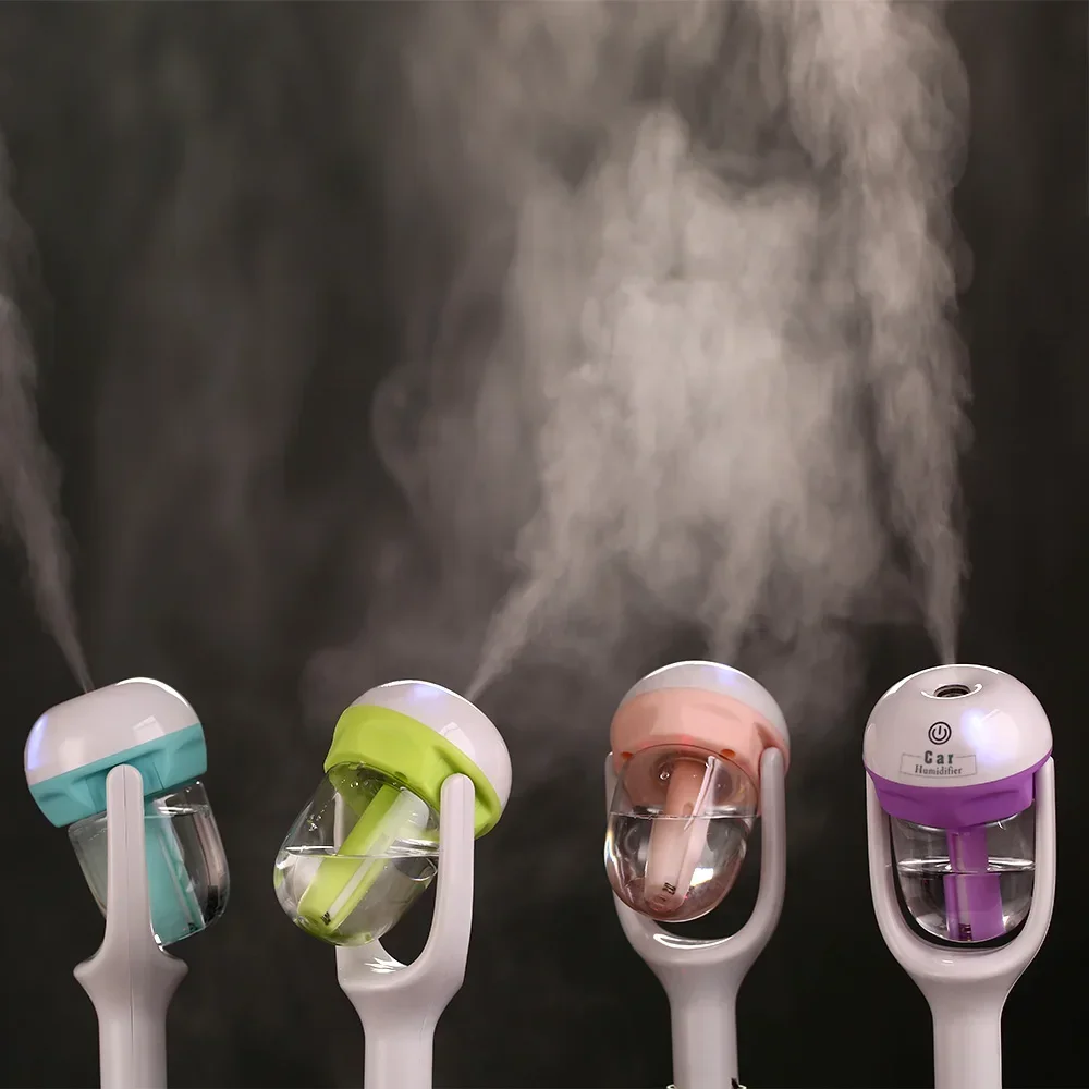 Air Humidifier Mini Ultrasonic Humidifier Romantic Soft Light Aroma Diffuser Auto Mist Maker Sprayer For Car