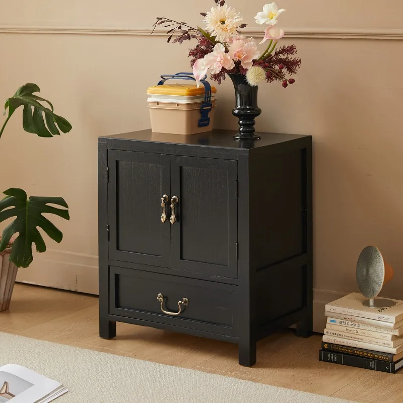 Solid wood edge few lockers, black double door drawers, storage cabinets, living room home shelves, bay windows, and small cabin