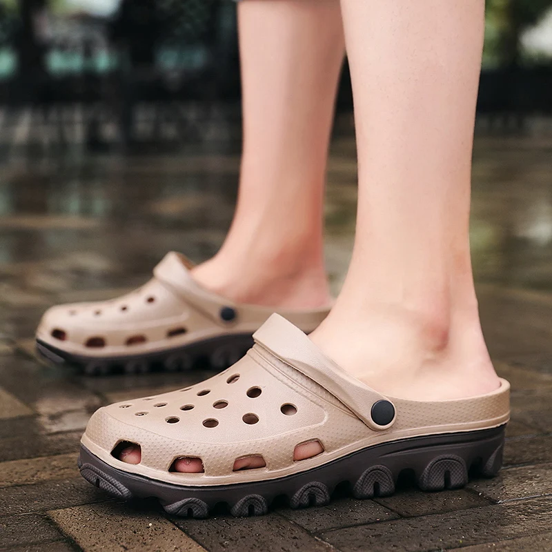 Summer large size men and women sandals high quality outdoor beach shoes men comfortable dual-use indoor home slippers 36-51