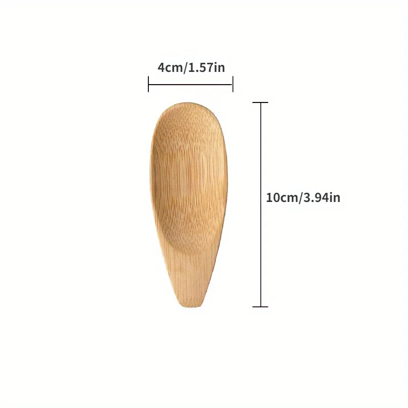 5PC Creative Small Bamboo Spoon, Tea Spoon, Tea Shovel, Short Handle Tea Spoon, Tea Ceremony Dessert Spoon, Ice Cream Spoon