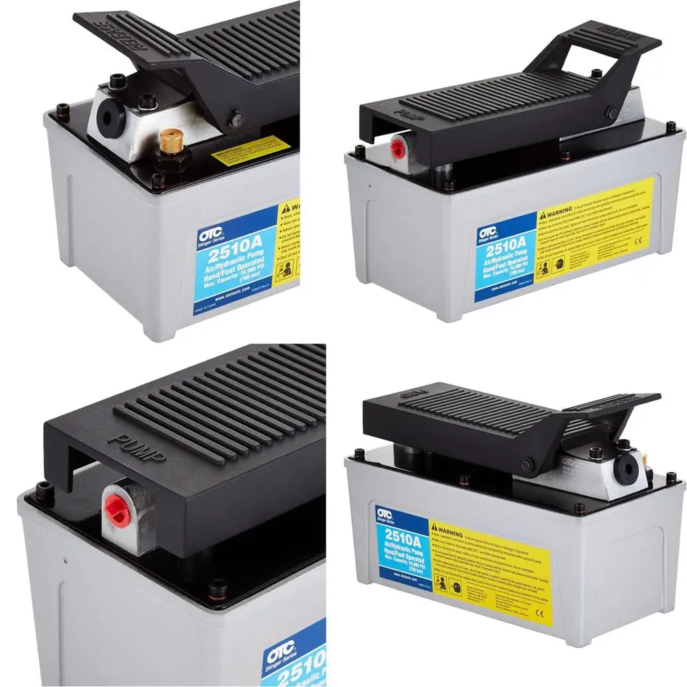 

Ручной пневмогидравлический насос на 10 000 фунтов на кв. дюйм, хромированная отделка, с съемниками и аксессуарами для измерения давления