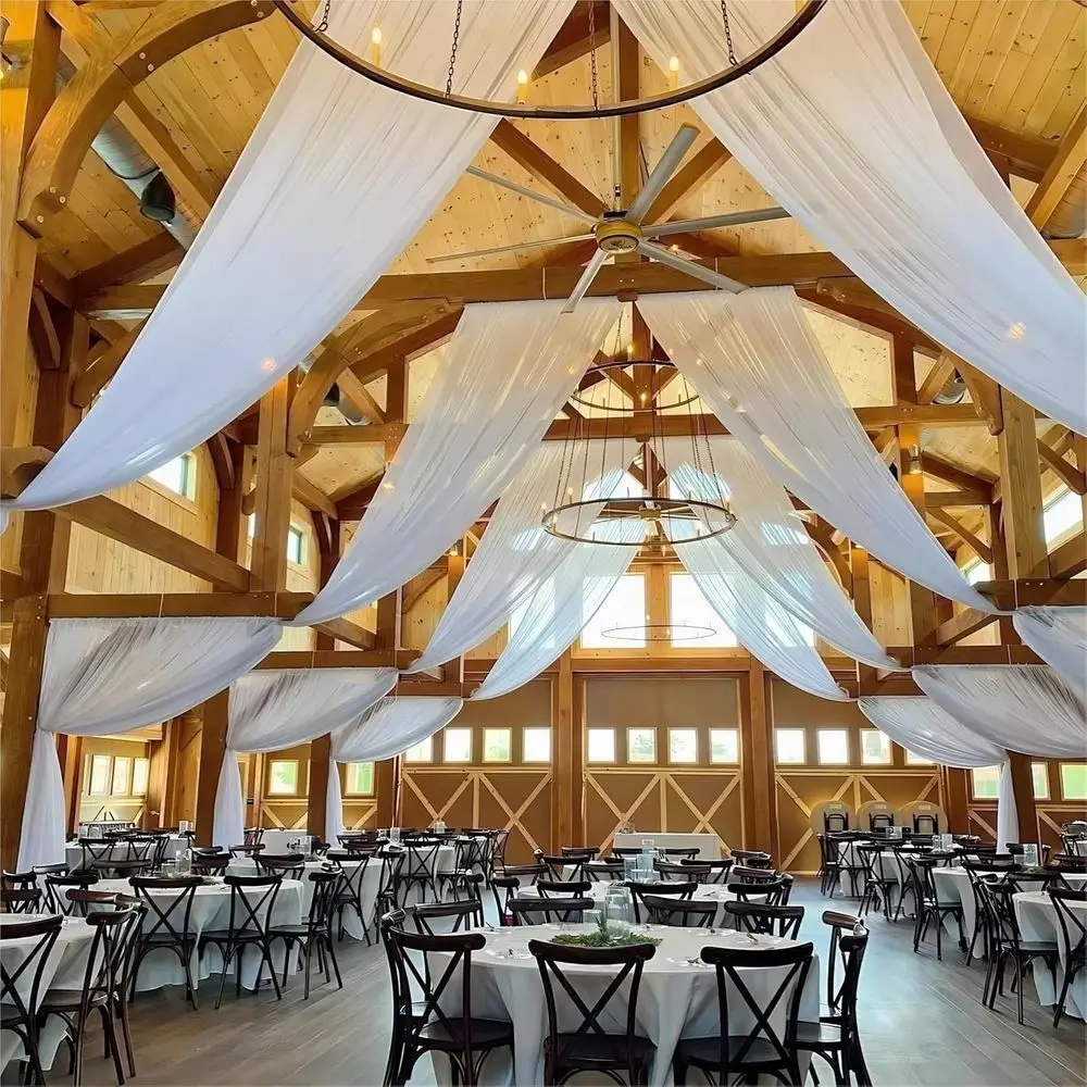 6 Panel White Ceiling Drapes or Wedding Cheesecloth Ceiling Drapes Wedding Arch Draping abric Sheer Curtains Voile Drapery Drapi
