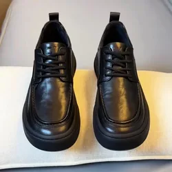 Men's Leather Shoes Spring Business Casual Leather Shoes 2026 New Trend Thick Sole Anti Slip British Style Shoes Mens Loafers