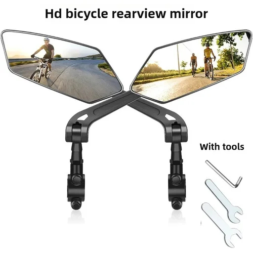 Imagen 2 del producto Espejo retrovisor para bicicleta, Reflector retrovisor transparente de amplio alcance, manillar ajustable, espejo izquierdo y derecho