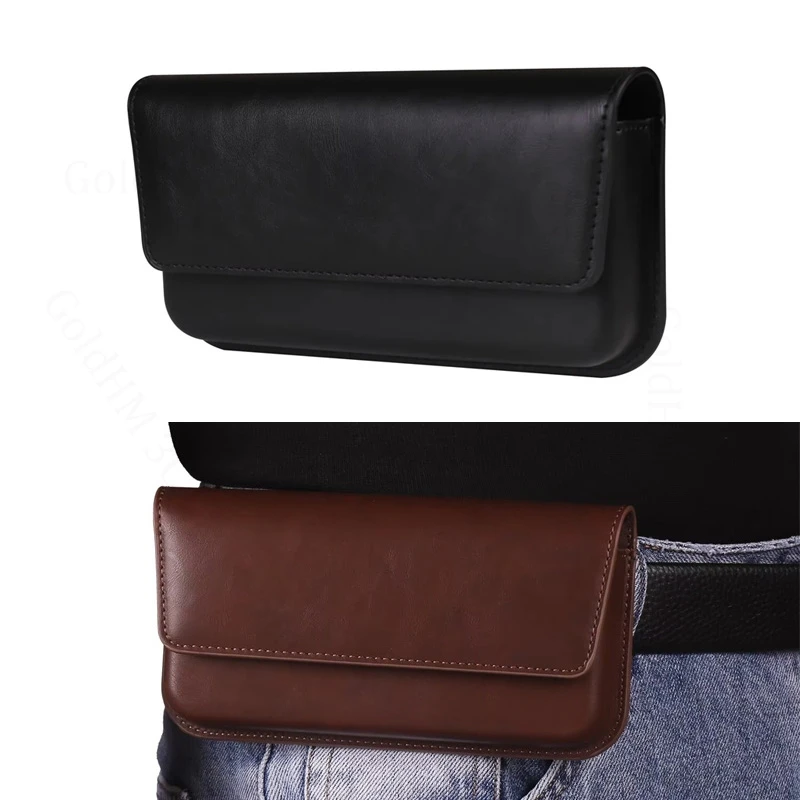 

For OnePlus 15 13s 13T Pouch Phone Leather Case For Oneplus 13R 12 11R 10T 9 8 10 Pro 5G Waist Bag Phone Belt Clip Holster Cover