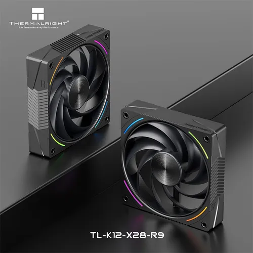 Thermalright TL-K12-X28-R9 12cm 9 aspas LCP Material de polímero aspas de ventilador S-FDB V2 rodamientos trifásicos Motor de seis polos 120x120x25