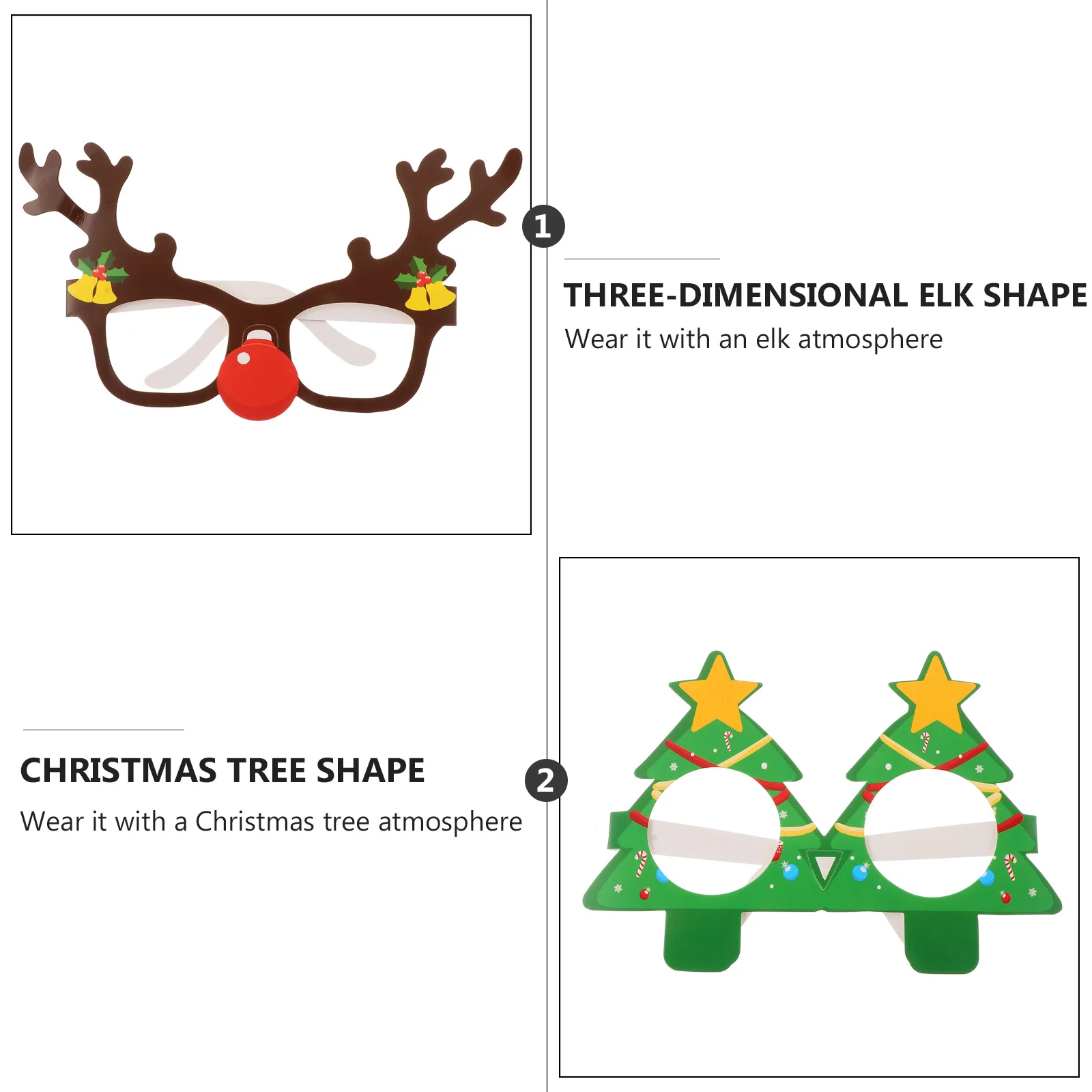 

9Pcs Party Glasses Frames Fun Christmas Eyewear Lightweight Comfortable Wear for Family Gathering Holiday Performance Props
