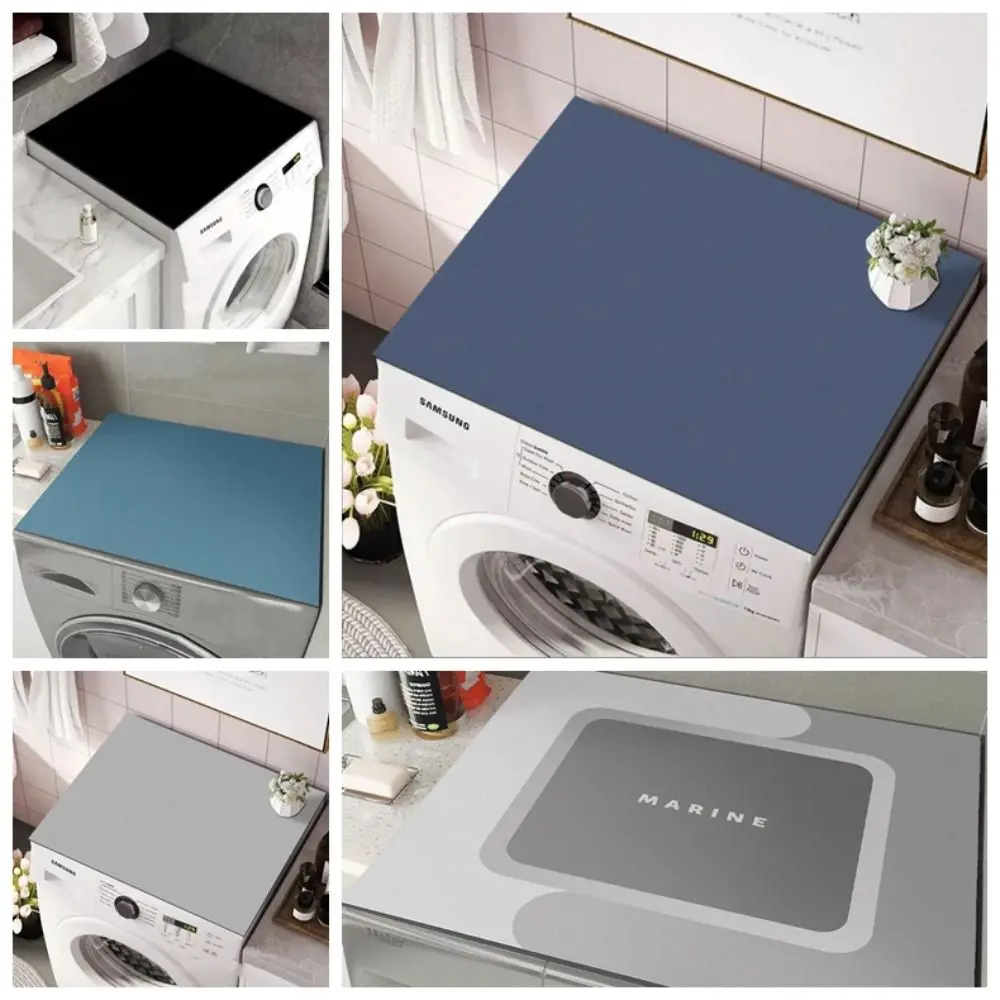 Printed Washing Machine Dust Cover Anti-skid Dirt Resistant Table Pad Multi-functional Absorbent Fridge Top Mat Home