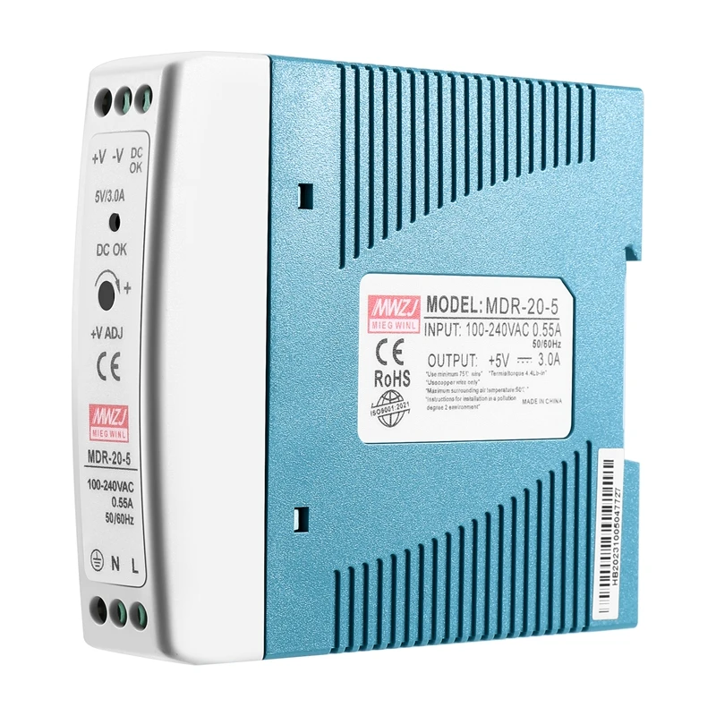 20W Din Rail Power Supply Ac-Dc Driver Voltage Regulator Power Suply 110V 220V