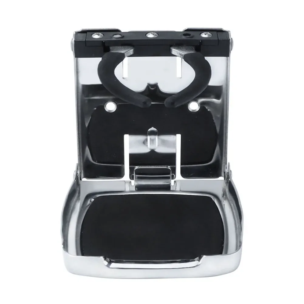 Folding Cup Holder Built From 304 Stainless Steel For Boats RVs Trucks Yachts And Carts With Non-Slip Foam Base