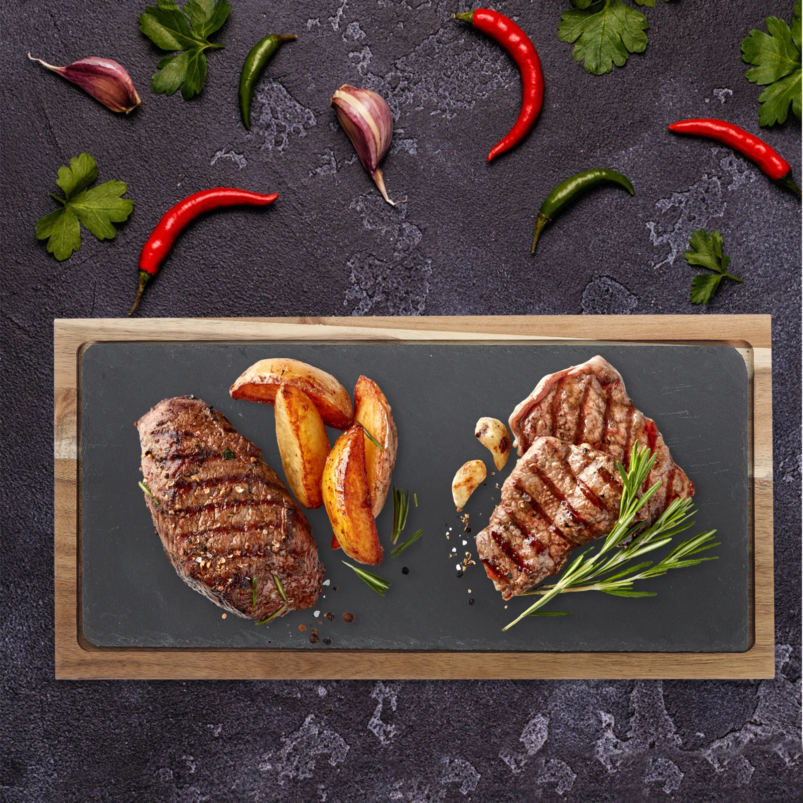 

1 комплект, прямоугольный поднос из цельного дерева, многофункциональная сервировочная тарелка для стейка и салата премиум-класса для домашнего ресторана, дисплея для пиццы для суши