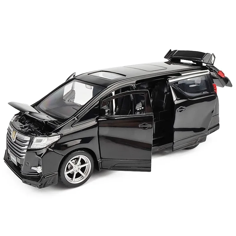 1:24 Toyota Alphard M923O  Alloy Model Simulation MPV Big 20Cm 6 Doors Openable Business Car Excellent Quality A159