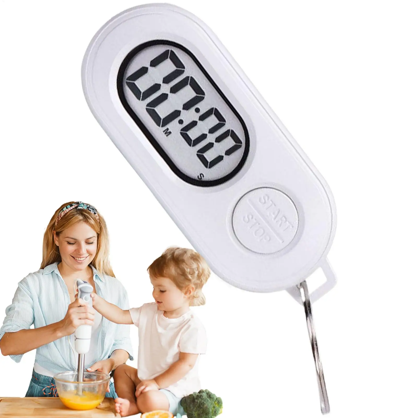 

Цифровой таймер-брелок карманного размера с ЖК-дисплеем для занятий спортом на открытом воздухе, душа, учебы, приготовления пищи и тренировок в спортзале