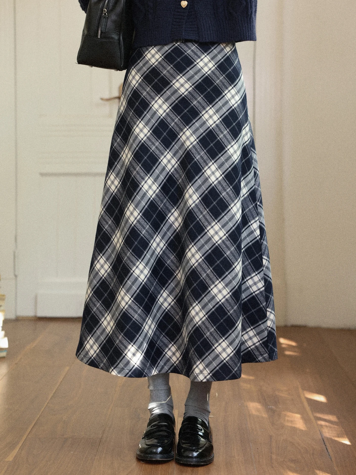 

Юбка миди South Deer Parisian Blue Plaid, женская, с высокой талией, приталенная, А-силуэт, для повседневной носки и офиса