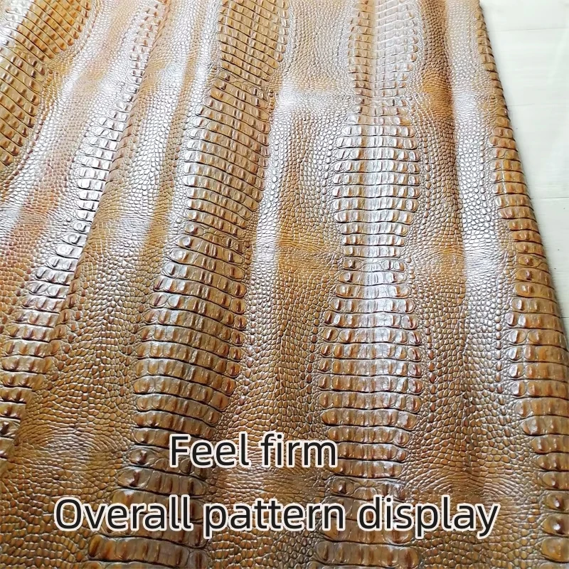 1mm Black/Brown Alligator Cowhide. First Layer Leather. Real Leather Fabric. Handmade DIY For Styling Bags. Full-Sheet Cutting