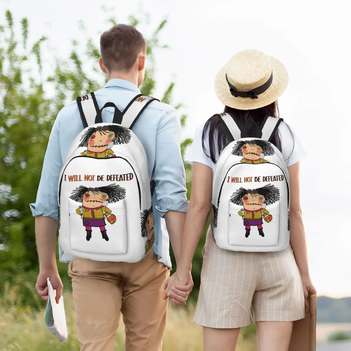 I Will Not Be Defeated Student Backpack School Bag Hiking Travel Daypack for Boys Girls Fashion Bookbag Shoulder Bags