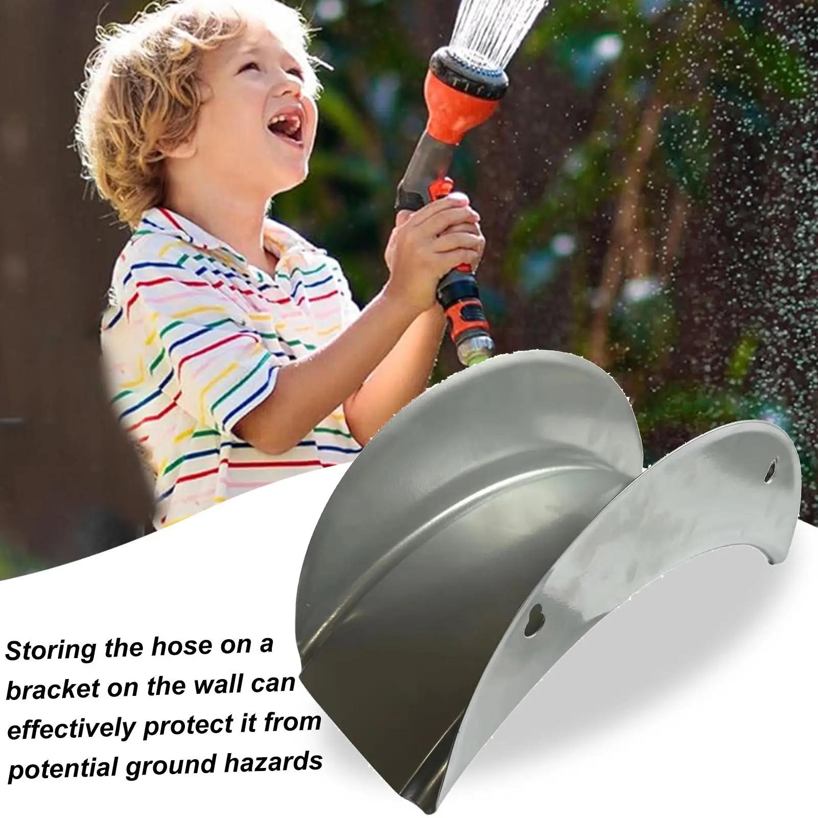 Wall Mount Hose Hanger Heavy Duty Metal Hose Organizer Kitchen Utensil Utility Hanger For Outdoor Hose Holder Yard